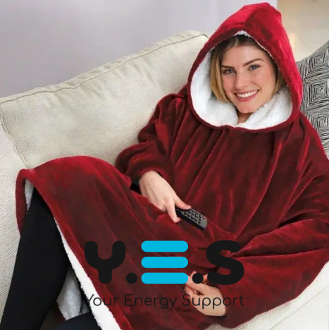 Двостороння худі-ковдра Huggle Hoodie Blanket з капюшоном, синя