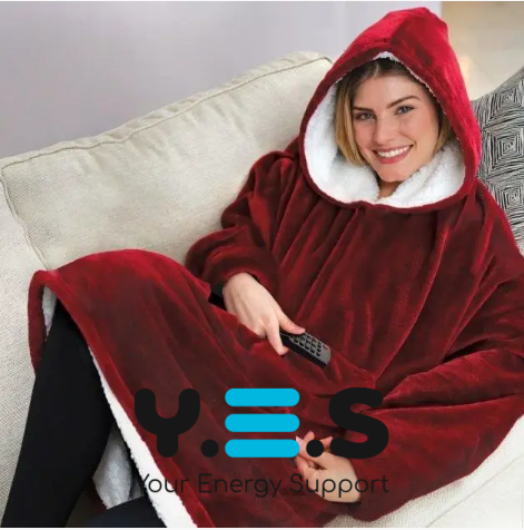 Двостороння худі-ковдра Huggle Hoodie Blanket з капюшоном, синя
