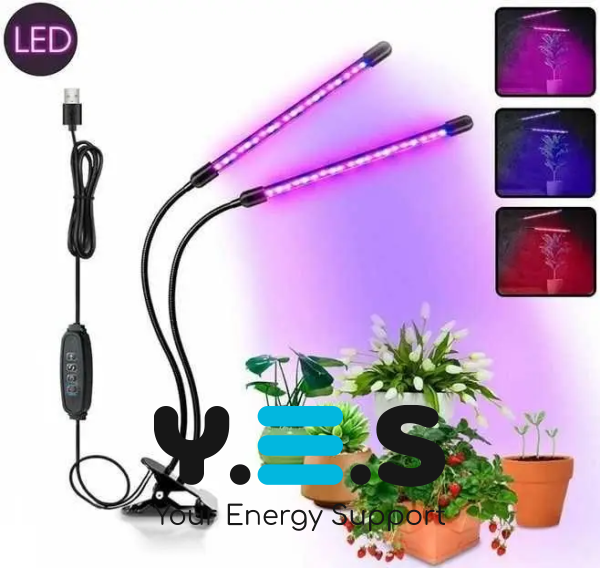 Подвійна гнучка фітолампа 30 Вт для рослин з таймером і регулюванням яскравості