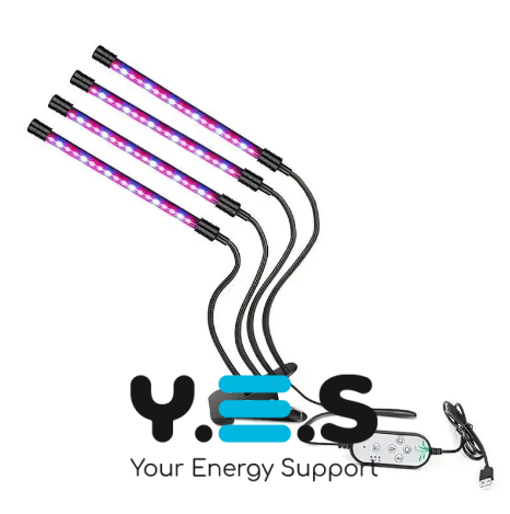 Четверна гнучка фітолампа для рослин 60 Вт з таймером та регулюванням яскравості