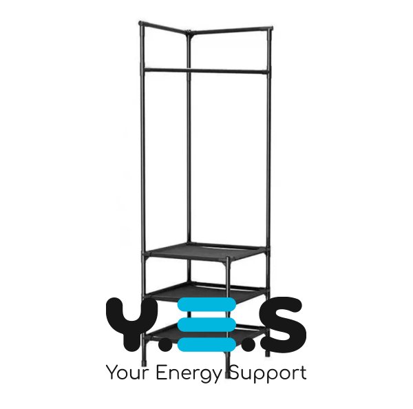 Кутова підлогова вішалка-стелаж Corner rack з поперечиною для вішалок у передпокій