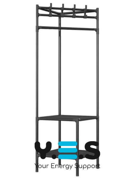 Кутова підлогова вішалка-стелаж Corner rack з поперечиною для вішалок у передпокій