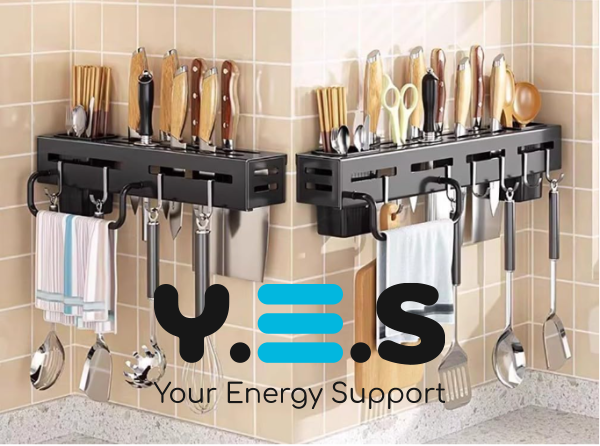 Настінний підвісний тримач-органайзер для ножів і кухонних аксесуарів, підставка для приладів