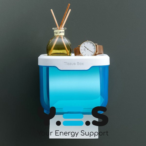 Водонепроникний пластиковий бокс-органайзер Tissue Box: тримач туалетного паперу/серветок з поличкою для ванної кімнати