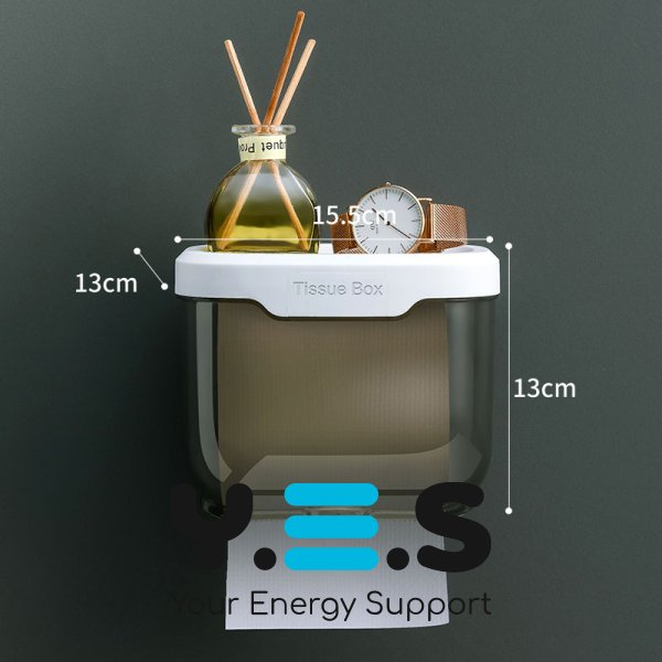 Водонепроникний пластиковий бокс-органайзер Tissue Box: тримач туалетного паперу/серветок з поличкою для ванної кімнати
