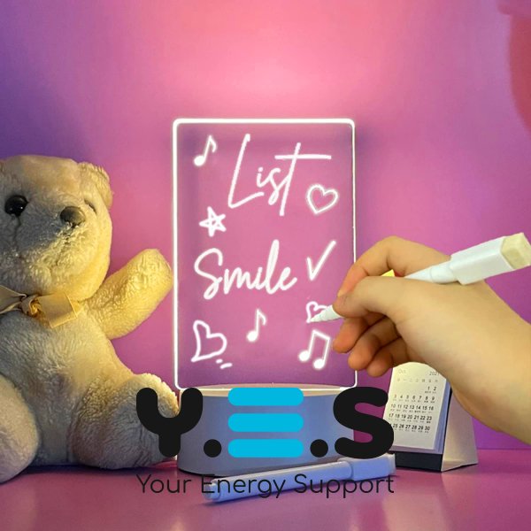 LED нічник‑планер з підсвіткою: багаторазова дошка для записів і нотаток