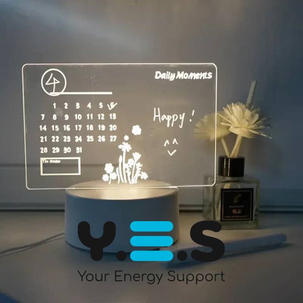 LED нічник‑планер з підсвіткою: багаторазова дошка для записів і нотаток