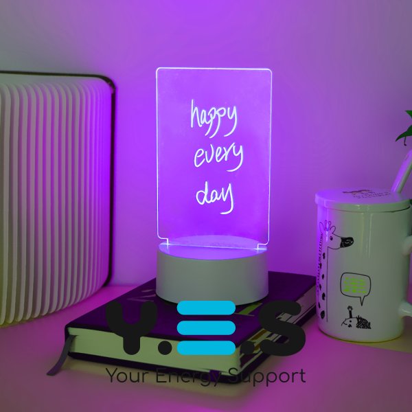 LED нічник‑планер з підсвіткою: багаторазова дошка для записів і нотаток