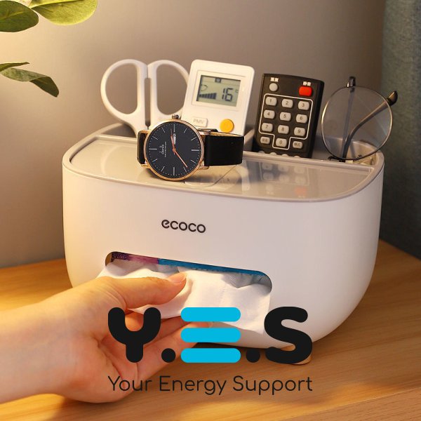 Настільний органайзер Ecoco Tissue: диспенсер для серветок і відсіки для аксесуарів