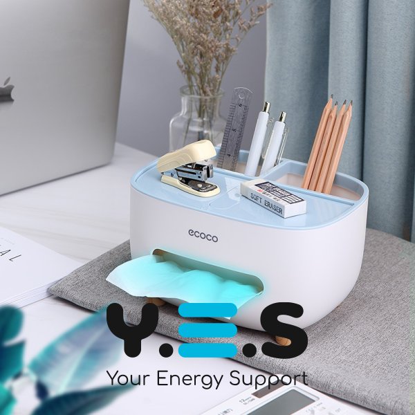 Настільний органайзер Ecoco Tissue: диспенсер для серветок і відсіки для аксесуарів