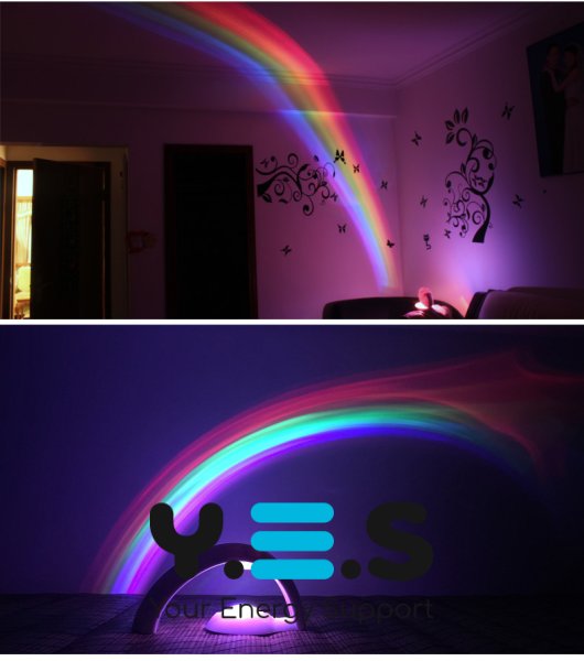 Нічник-проектор веселки Lucky Rainbow RGB — райдужний світильник з проекцією