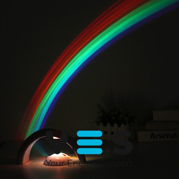 Нічник-проектор веселки Lucky Rainbow RGB — райдужний світильник з проекцією