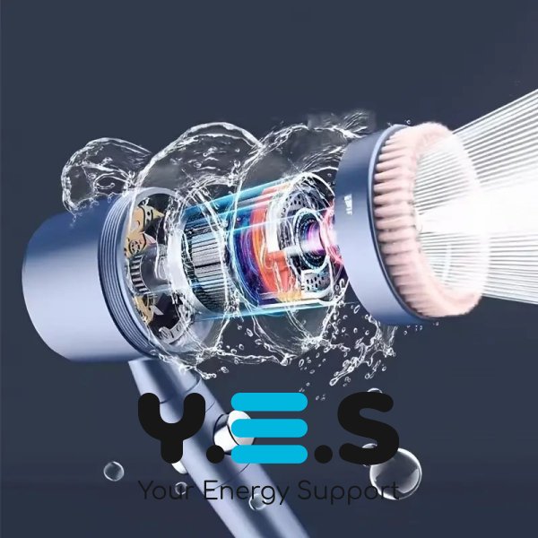 Душова лійка з фільтром і масажною щіткою, потужний напір води