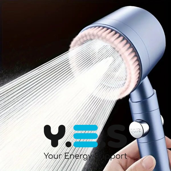 Душова лійка з фільтром і масажною щіткою, потужний напір води
