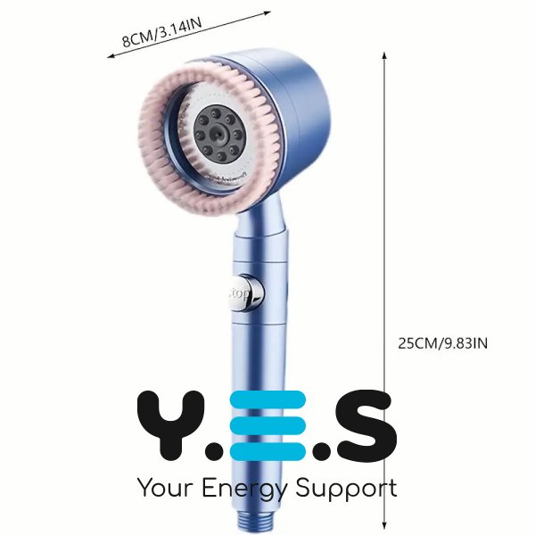 Душова лійка з фільтром і масажною щіткою, потужний напір води