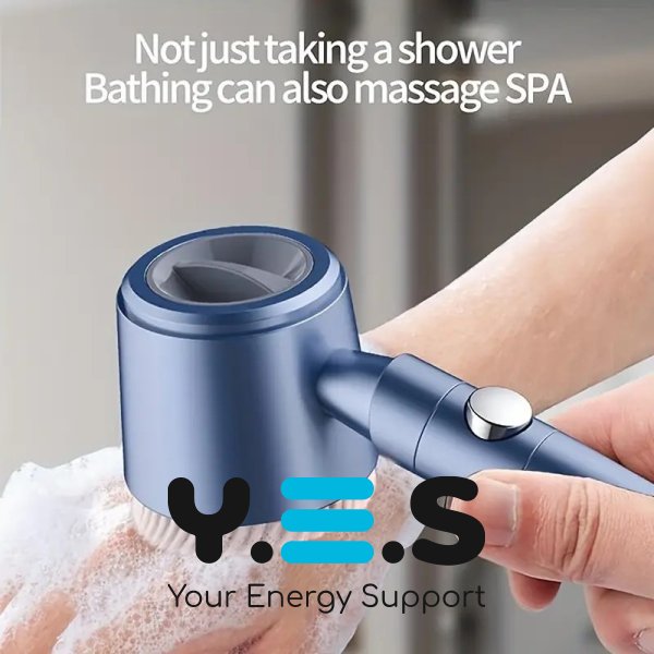 Душова лійка з фільтром і масажною щіткою, потужний напір води