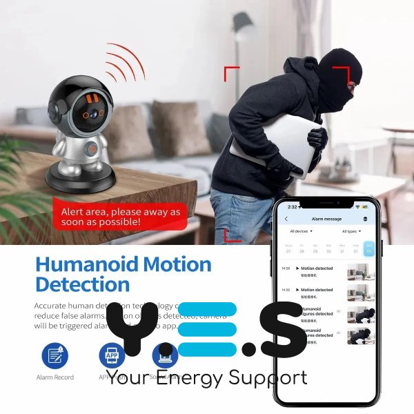 Відеоняня Wi‑Fi з нічним баченням — бездротова IP-камера для дому з датчиком руху
