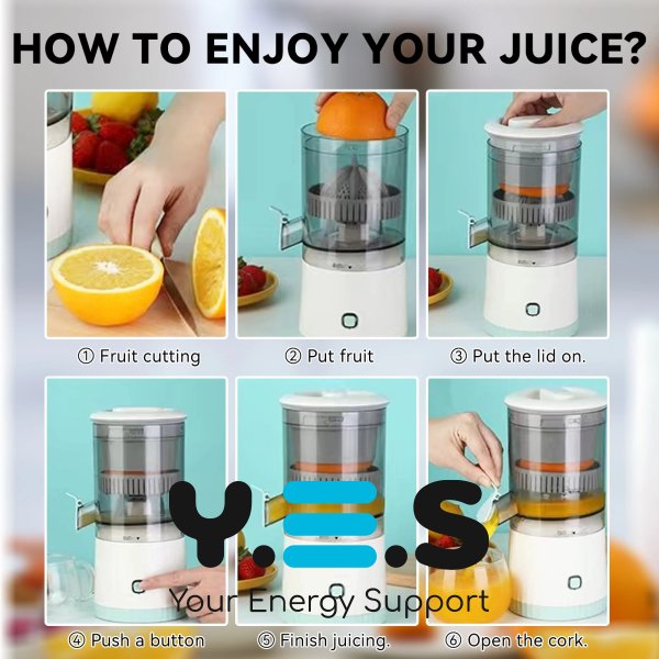 Акумуляторний ручний міні-соковитискач для ягід і фруктів, електричний компактний соковижимач