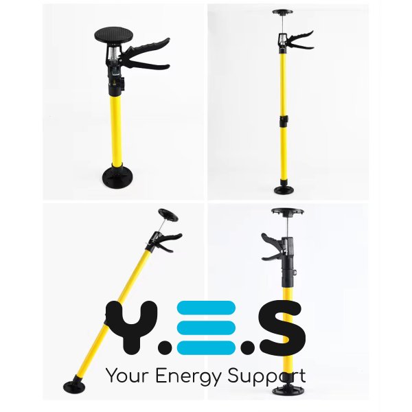 Телескопічна опора-домкрат до 40 кг для монтажу та встановлення меблів, нерж. сталь