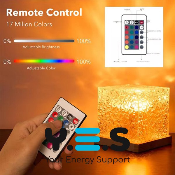 Настільний RGB світильник-нічник USB з проекцією хвиль «ефект води» та пультом ДК