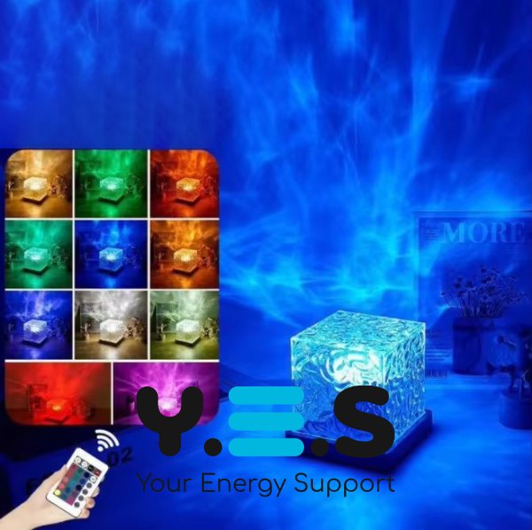Настільний RGB світильник-нічник USB з проекцією хвиль «ефект води» та пультом ДК