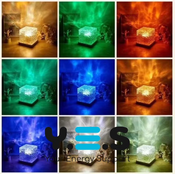 Настільний RGB світильник-нічник USB з проекцією хвиль «ефект води» та пультом ДК