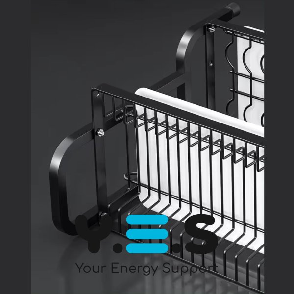 Двоярусна настільна металева сушарка для посуду LY-620 зі стійкою для зберігання