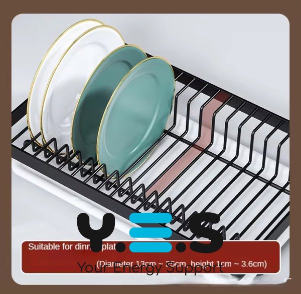 Двоярусна настільна металева сушарка для посуду LY-620 зі стійкою для зберігання