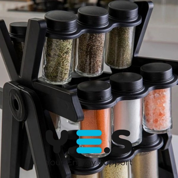 Карусель-органайзер для спецій 360° на 18 баночок — обертова підставка-спецiвниця для кухні