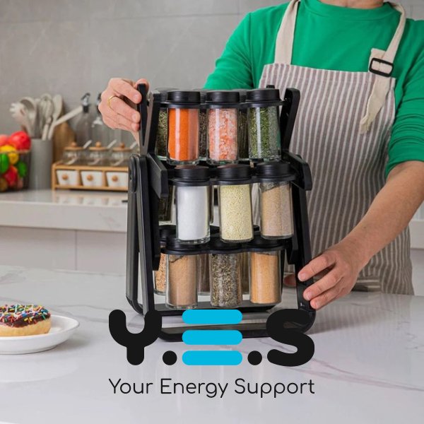 Карусель-органайзер для спецій 360° на 18 баночок — обертова підставка-спецiвниця для кухні