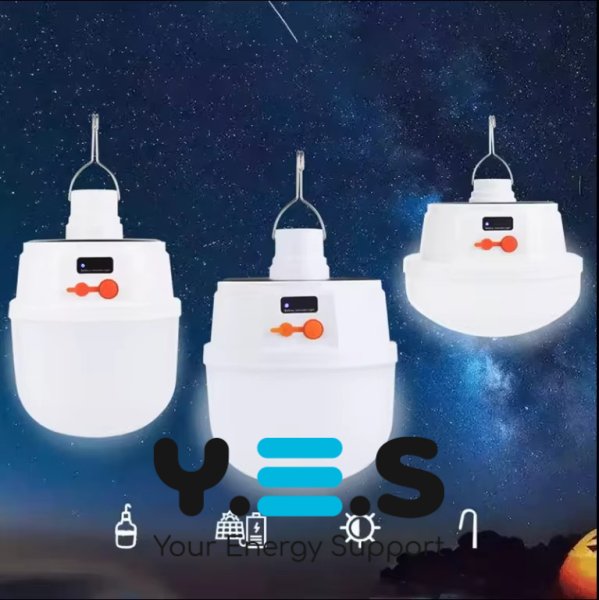 Аварійна акумуляторна лампа-світильник з гачком, сонячна зарядка, IP65 (2022)