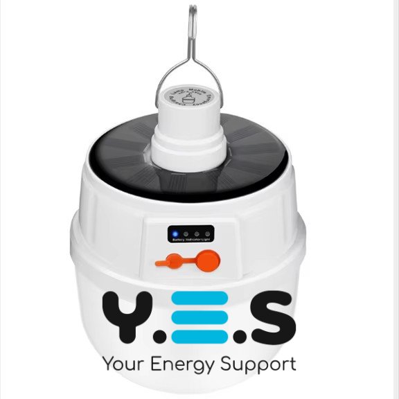 Аварійна акумуляторна лампа-світильник з гачком, сонячна зарядка, IP65 (2022)