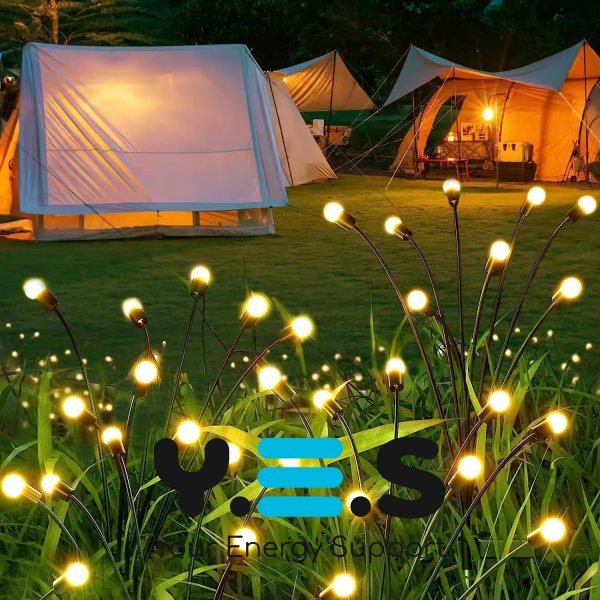 Садовий LED світильник «Світлячок» на сонячній батареї, 6 лампочок, вуличний ландшафтний