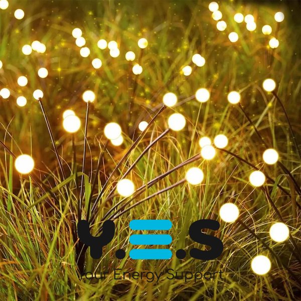 Садовий LED світильник «Світлячок» на сонячній батареї, 6 лампочок, вуличний ландшафтний