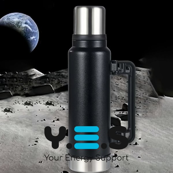 Туристичний термос Vacuum Flask 970 з чашкою, нержавіюча сталь, 1400 мл