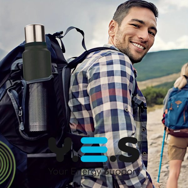 Туристичний термос Vacuum Flask 970 з чашкою, нержавіюча сталь, 1400 мл