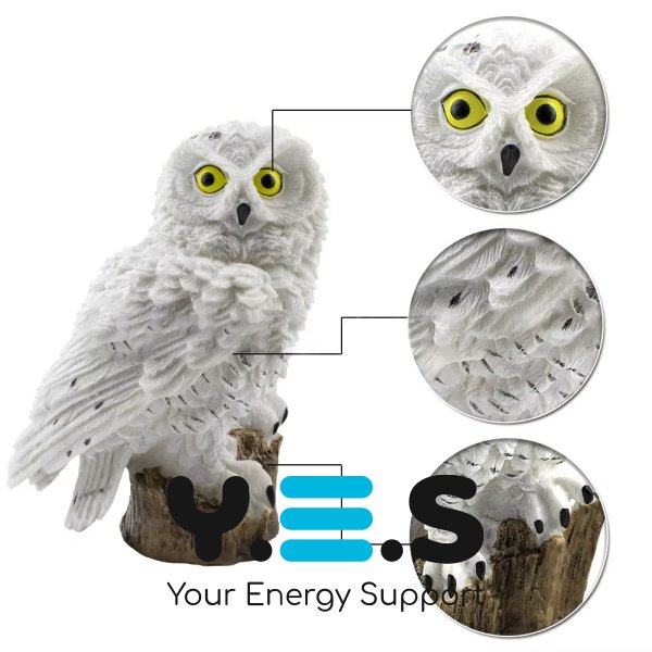 Садовий сонячний світильник-ліхтар «Сова» 45 см для газону, вуличний IP65