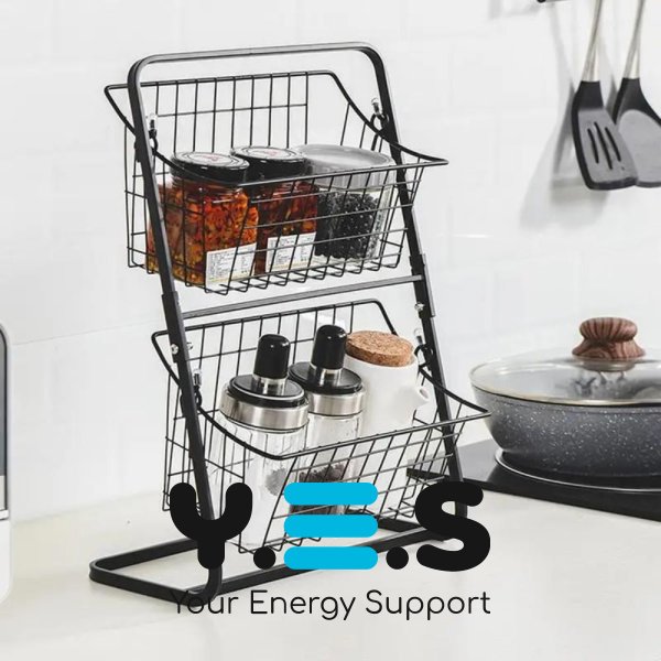 Металевий універсальний органайзер для кухні: кошик для овочів і фруктів / 08777