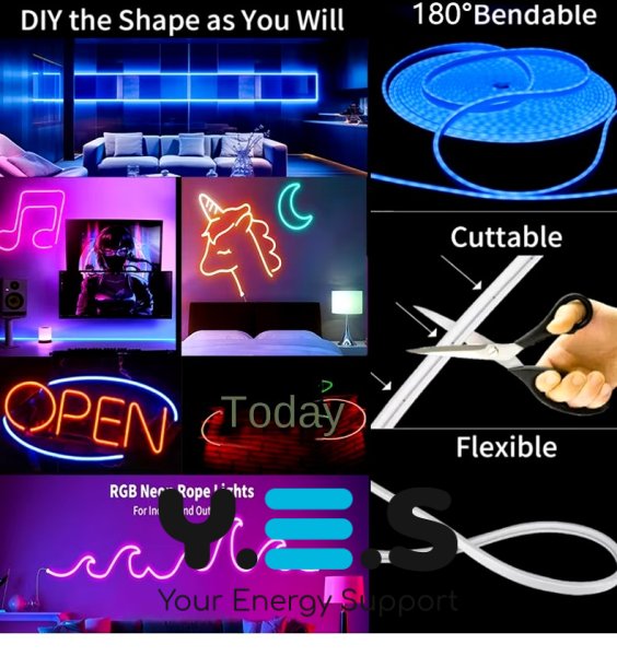 Гнучка неонова LED стрічка RGB 5 м з керуванням зі смартфона (Neon Strip)