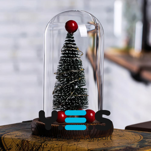 Декоративна новорічна ялинка в колбі з LED-підсвічуванням і гірляндою — різдвяний нічник