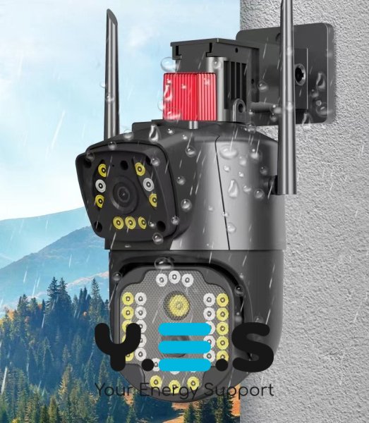 Вулична бездротова IP-камера V380 Wi‑Fi з двома об’єктивами 4MP+4MP та віддаленим доступом