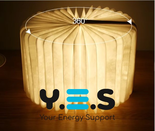 Складана LED лампа-книга з акумулятором 14,5×10,5×2,5 см, нічник зі змінною яскравістю