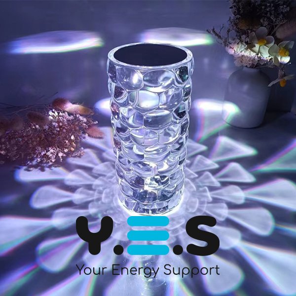 Настільна лампа-нічник Crystal Diamond RGB, кришталевий акумуляторний світильник, 16 кольорів