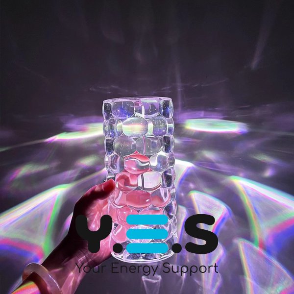 Настільна лампа-нічник Crystal Diamond RGB, кришталевий акумуляторний світильник, 16 кольорів