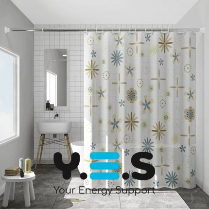 Набір для ванної 2в1: шторка 180×180 см + килимок мікрофібра 60×40 см