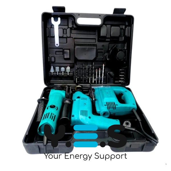 Універсальний набір електроінструментів 3-в-1: болгарка, лобзик, ударний дриль у кейсі