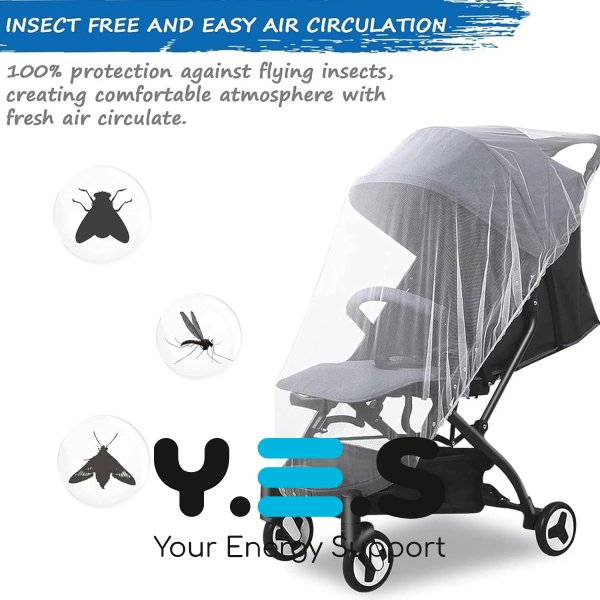 Універсальна москітна сітка для дитячого візка: захист від комарів для люльок і манежів