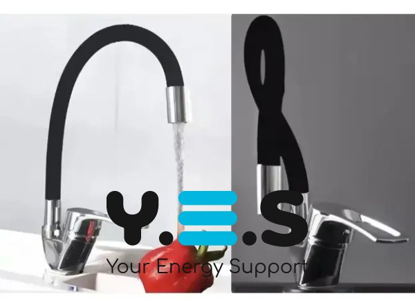 Гнучкий змішувач Water Tap HA-181 для кухні/ванної, силіконовий вилив 47 см, поворот 360°