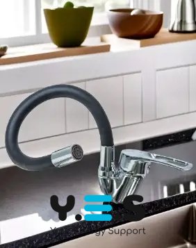 Гнучкий змішувач Water Tap HA-181 для кухні/ванної, силіконовий вилив 47 см, поворот 360°