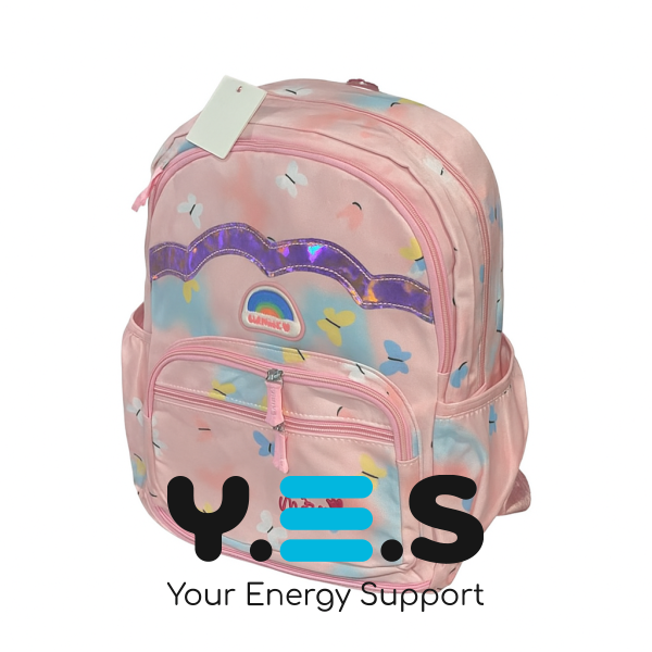 Дитячий шкільний рюкзак-портфель Rainbow NA-4 для дівчаток, рожевий, веселка